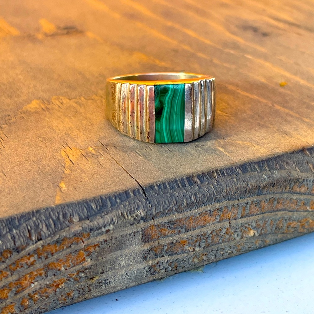 Silver & Malachite Ring
